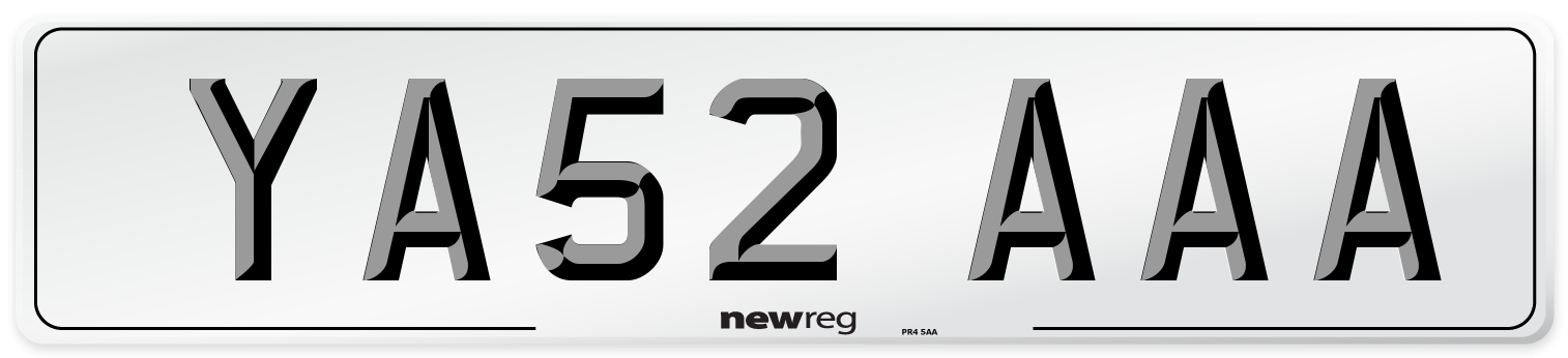 YA52 AAA Number Plate from New Reg